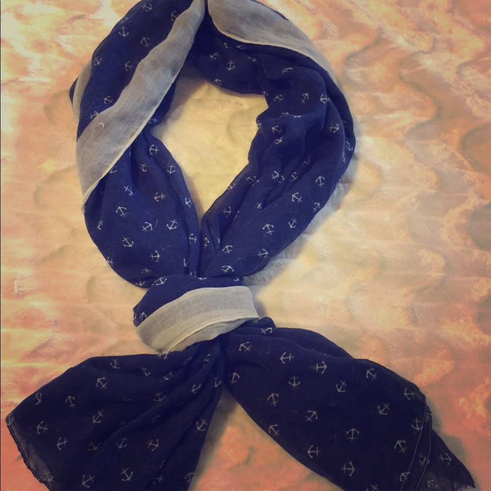 Navy anchor scarf/wrap